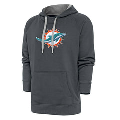 Miami Dolphins Antigua Victory Chenille Pullover Hoodie - Charcoal cheap