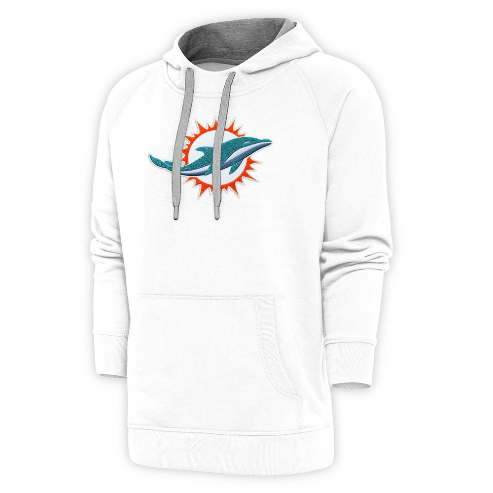 Miami Dolphins Antigua Victory Chenille Pullover Hoodie - White sale
