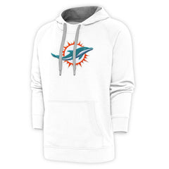 Miami Dolphins Antigua Victory Chenille Pullover Hoodie - White sale