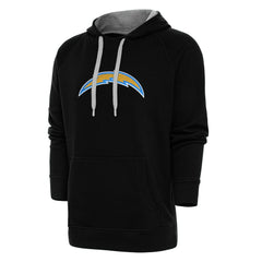 Los Angeles Chargers Antigua Victory Chenille Pullover Hoodie - Black for sale