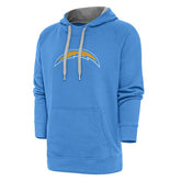 Los Angeles Chargers Antigua Victory Chenille Pullover Hoodie - Powder Blue for sale