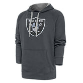 Las Vegas Raiders Antigua Victory Chenille Pullover Hoodie - Charcoal sale
