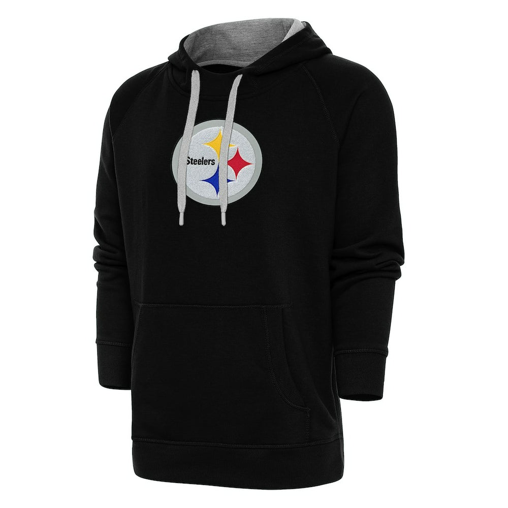 Pittsburgh Steelers Antigua Victory Chenille Pullover Hoodie - Black sale