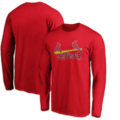 St. Louis Cardinals Official Team Wordmark Long Sleeve T-Shirt Red