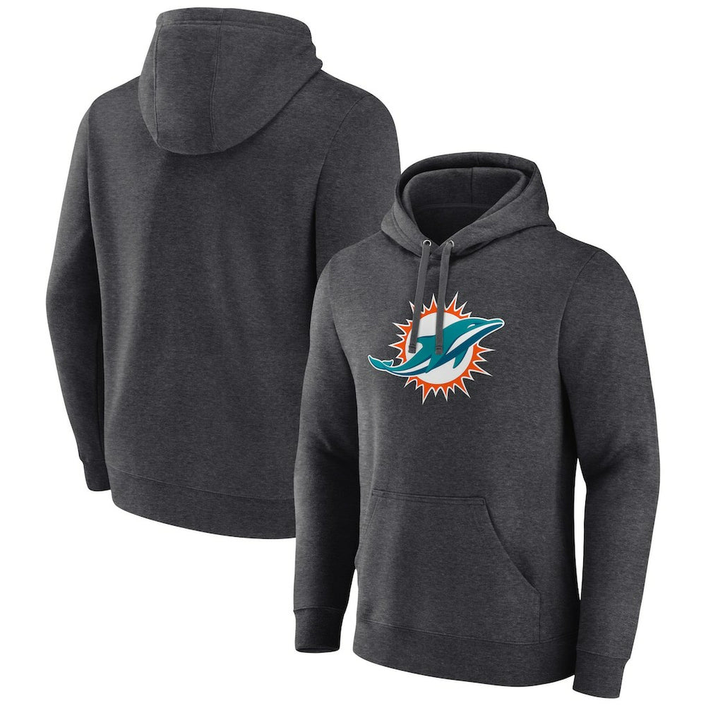 Miami Dolphins Primary Team Logo Fitted Pullover Hoodie - Charcoal discount
