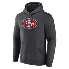San Francisco 49ers Primary Team Logo Fitted Pullover Hoodie - Charcoal for sale