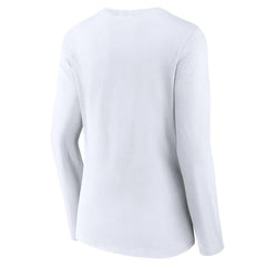 Kansas City Chiefs Women's Logo Team Lockup Long Sleeve V-Neck T-Shirt - White outlet