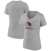 Arizona Cardinals Women's Logo Team Lockup V-Neck T-Shirt - Gray on sale