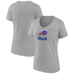 Buffalo Bills Women's Logo Team Lockup V-Neck T-Shirt - Gray on sale