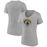 Jacksonville Jaguars Women's Logo Team Lockup V-Neck T-Shirt - Gray sale