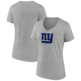 New York Giants Women's Logo Team Lockup V-Neck T-Shirt - Gray discount