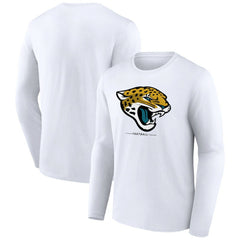 Jacksonville Jaguars Logo Team Lockup Long Sleeve T-Shirt - White cheap