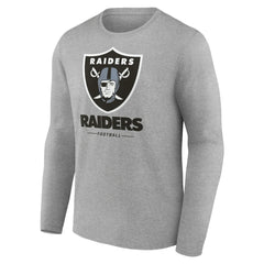 Las Vegas Raiders Logo Team Lockup Long Sleeve T-Shirt - Gray online