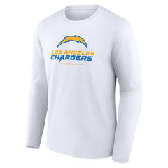 Los Angeles Chargers Logo Team Lockup Long Sleeve T-Shirt - White cheap