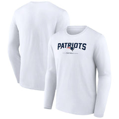 New England Patriots Logo Team Lockup Long Sleeve T-Shirt - White cheap