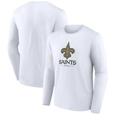 New Orleans Saints Logo Team Lockup Long Sleeve T-Shirt - White online