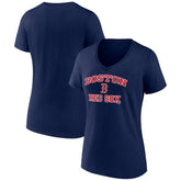 Boston Red Sox Women's Heart and Soul V-Neck T-Shirt Navy