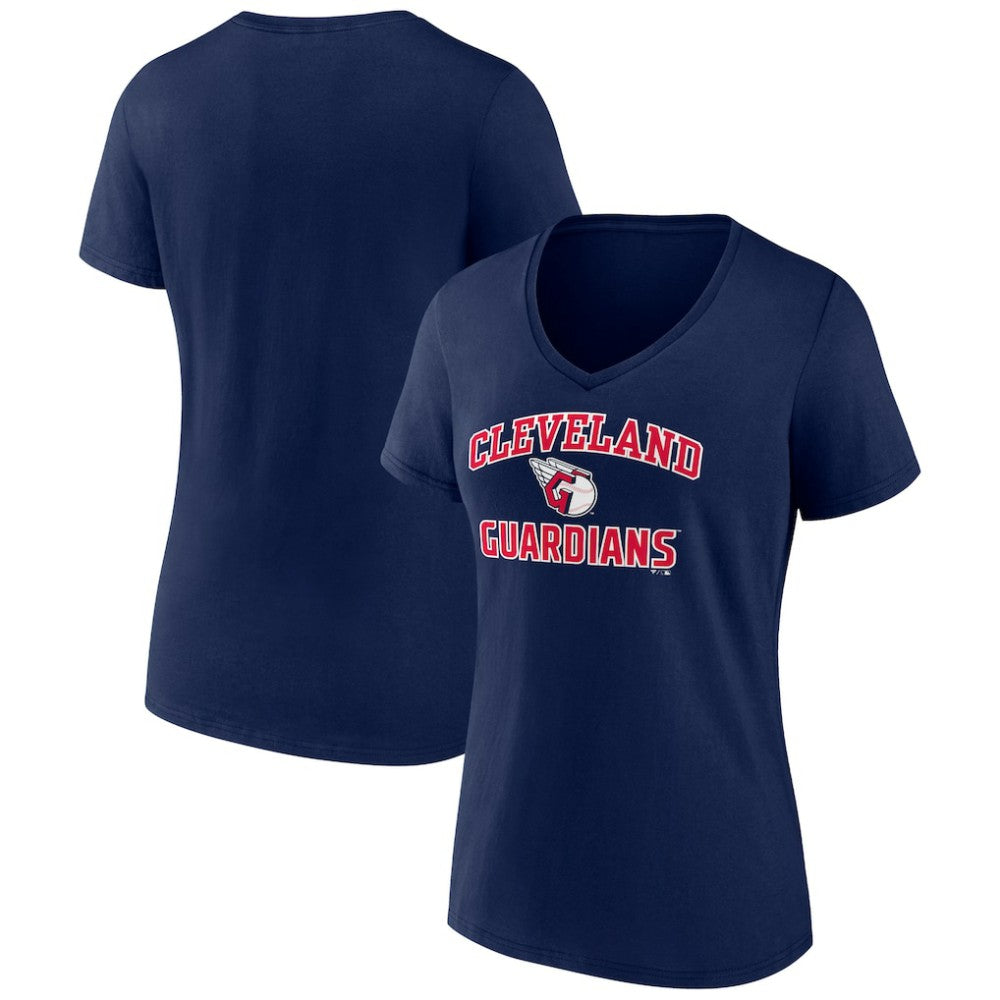 Cleveland Guardians Women's Heart and Soul V-Neck T-Shirt Navy