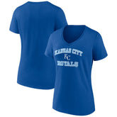 Kansas City Royals Women's Heart and Soul V-Neck T-Shirt Royal