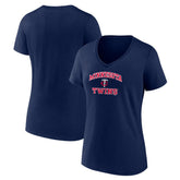 Minnesota Twins Women's Heart and Soul V-Neck T-Shirt Navy