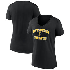 Pittsburgh Pirates Women's Heart and Soul V-Neck T-Shirt Black