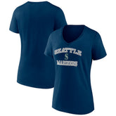 Seattle Mariners Women's Heart and Soul V-Neck T-Shirt Navy