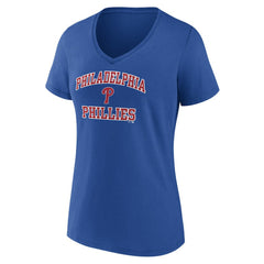 Philadelphia Phillies Women's Heart and Soul V-Neck T-Shirt Royal