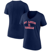 St. Louis Cardinals Women's Heart and Soul V-Neck T-Shirt Navy