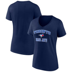 Toronto Blue Jays Women's Heart and Soul V-Neck T-Shirt Navy