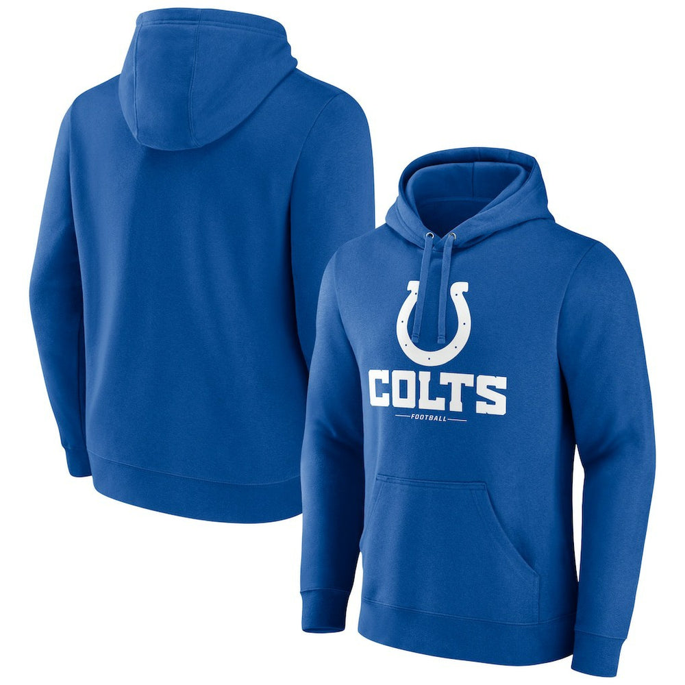 Indianapolis Colts Logo Team Lockup Fitted Pullover Hoodie - Royal for sale