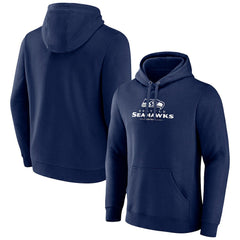 Seattle Seahawks Logo Team Lockup Fitted Pullover Hoodie - Navy outlet