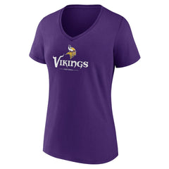 Minnesota Vikings Women's Logo Team Lockup V-Neck T-Shirt - Purple cheap