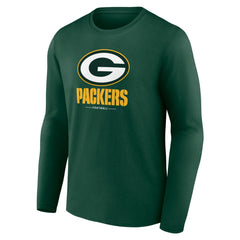 Green Bay Packers Logo Team Lockup Long Sleeve T-Shirt - Green cheap
