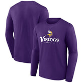 Minnesota Vikings Logo Team Lockup Long Sleeve T-Shirt - Purple on sale