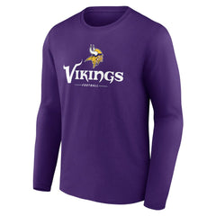 Minnesota Vikings Logo Team Lockup Long Sleeve T-Shirt - Purple on sale