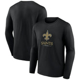 New Orleans Saints Logo Team Lockup Long Sleeve T-Shirt - Black outlet