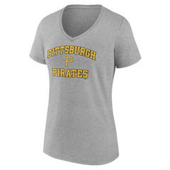 Pittsburgh Pirates Women's Heart and Soul V-Neck T-Shirt Gray