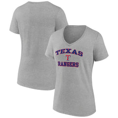 Texas Rangers Women's Heart and Soul V-Neck T-Shirt Gray