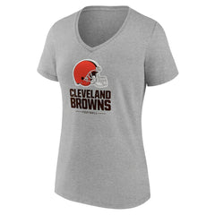 Cleveland Browns Women's Logo Team Lockup V-Neck T-Shirt - Gray online