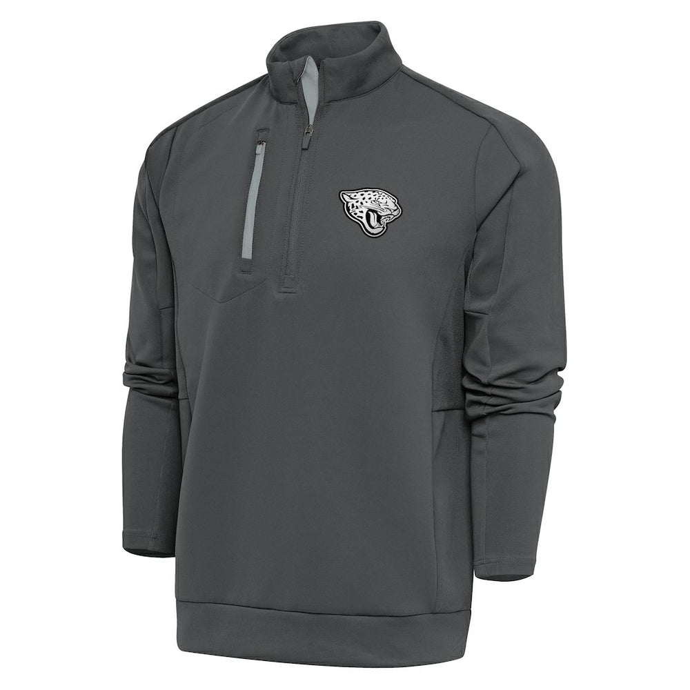 Jacksonville Jaguars Antigua Metallic Logo Generation Quarter-Zip Pullover Top - Charcoal outlet