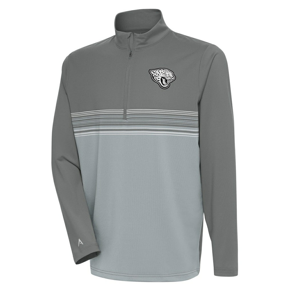 Jacksonville Jaguars Antigua Metallic Logo Pace Quarter-Zip Pullover Top - Steel sale
