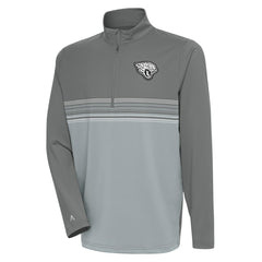 Jacksonville Jaguars Antigua Metallic Logo Pace Quarter-Zip Pullover Top - Steel sale
