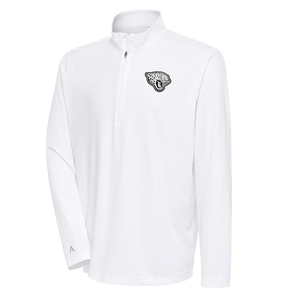 Jacksonville Jaguars Antigua Metallic Logo Tribute Quarter-Zip Top - White for sale
