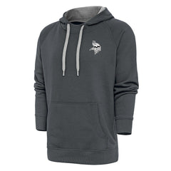 Minnesota Vikings Antigua Metallic Logo Victory Pullover Hoodie - Charcoal discount