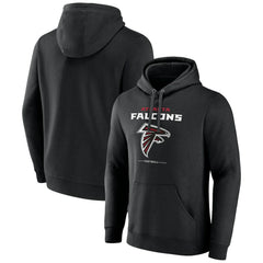 Atlanta Falcons Logo Team Lockup Fitted Pullover Hoodie - Black for sale