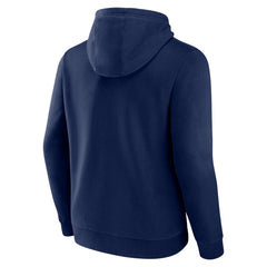 Denver Broncos Logo Team Lockup Fitted Pullover Hoodie - Navy sale