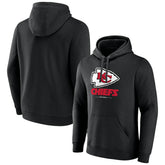 Kansas City Chiefs Logo Team Lockup Fitted Pullover Hoodie - Black for sale