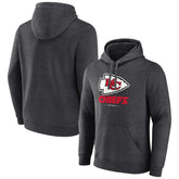 Kansas City Chiefs Logo Team Lockup Fitted Pullover Hoodie - Charcoal on sale