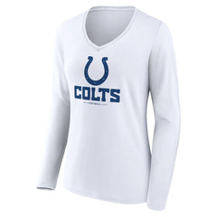 Indianapolis Colts Women's Logo Team Lockup Long Sleeve V-Neck T-Shirt - White outlet