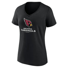 Arizona Cardinals Women's Logo Team Lockup V-Neck T-Shirt - Black for sale